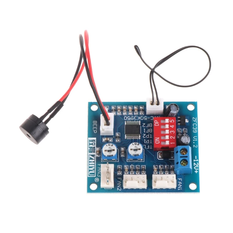 12V PC CPU 4 Wire Fan Temperature Control PWM Speed Control Module Alarm + Buzzer & Sensor