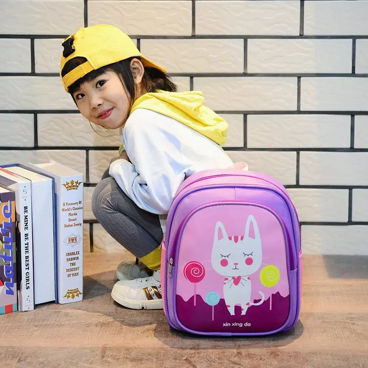 New Style Kindergarten School Bag 3-6-Year-Old Men And Women Children Cartoon Cute Little Animal CHILDREN'S Rucksack Young STUDE