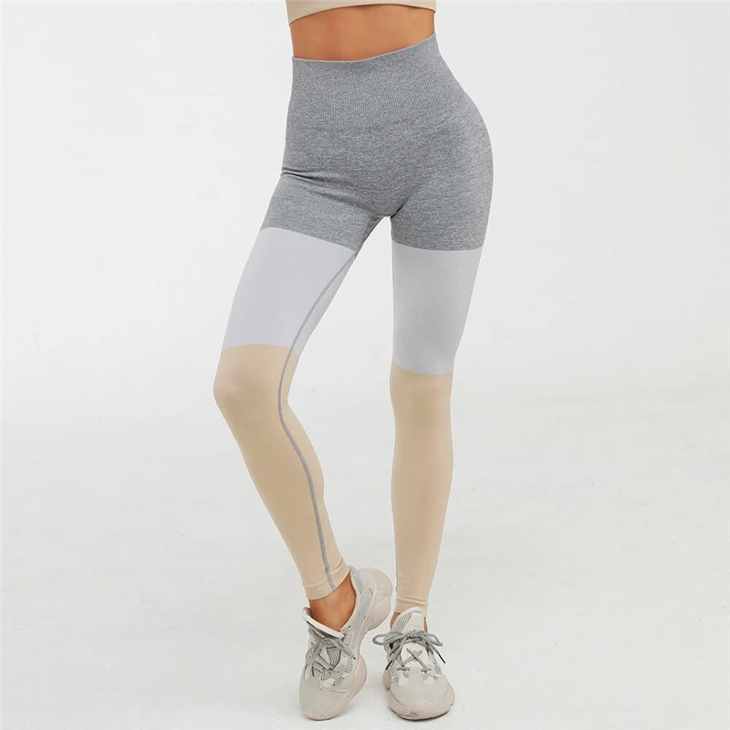 Seamless Knitting Moisture Absorption Perspire Gym Sport Workout Running Yoga Pants Woman High Elastic Fitness Leggings | Спорт и