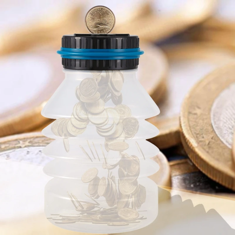 1.8L Shrinkable Piggy Bank Counter Coin Money Saving Box Electronic Digital LCD Counting Jar Coins Storage Box