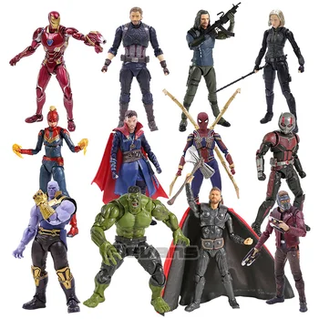 

SHF Captain Marvel America Star Lord Doctor Strange Thanos Iron Man Ant Man Black Widow Hulk Thor Action Figure Toy