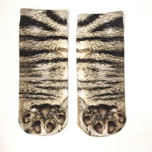 Забавные носки с объемным принтом животных; мягкие повседневные носки с милой собачкой, тигром, кошкой и лапой для детей и взрослых