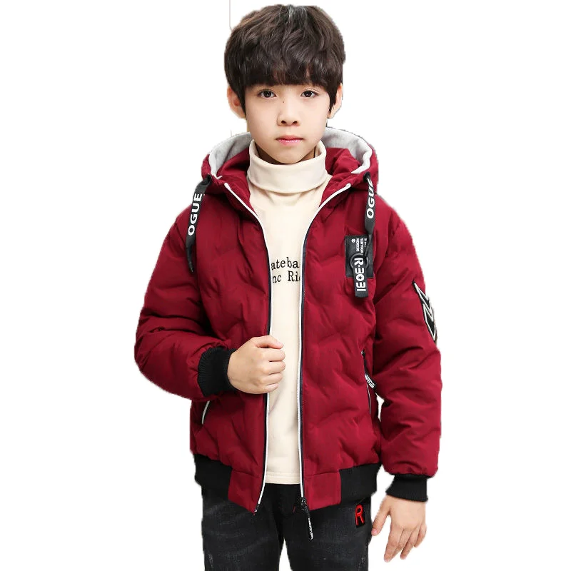 

Winter Polyester Jacket For Boy 2022 Korean Version Thicken Keep Warm Fashion Coat Handsome Hooded Casual Children's Clothing
