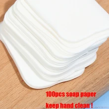 Papel de sabão de espuma perfumado do curso da mão do banho das folhas da fatia de lavagem portátil