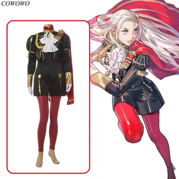 

Anime! Fire Emblem:ThreeHouses Edelgard von fresberg Combat Gear Uniform Cosplay Costume Halloween Suit For Women Free Shipping