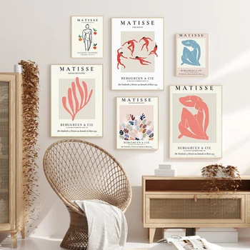 

Retro Matisse Poster And Print Abstract Nude Wall Art Canvas Painting Colorful Floral Pictures For Living Room Nordic Home Decor