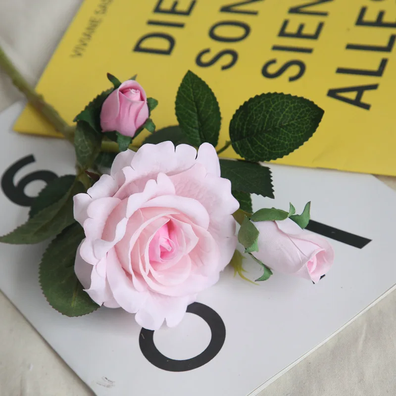 Flannel Simulation Flower Wishful Rose Fake Flower Wedding Supplies Home Decoration Silk Flower - Цвет: J