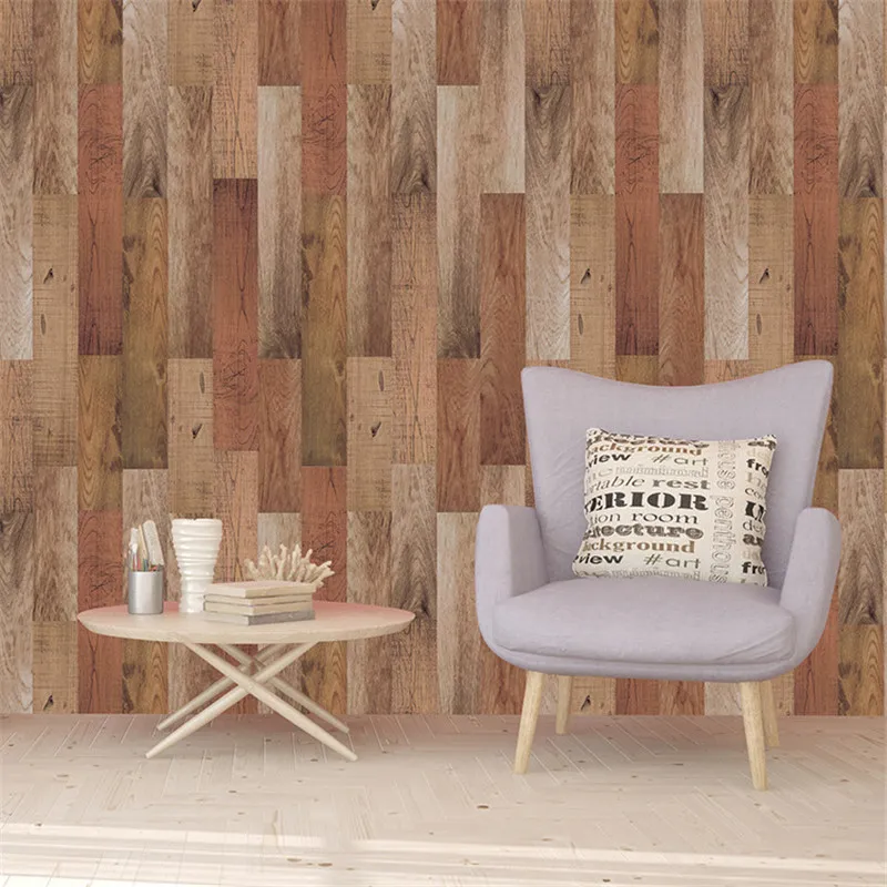 

8pcs 10.2*61cm Room Decoration Waterproof DIY 3D Wall Sticker Wood Effect Self-adhesive Wall Sticker Home Decor Removable