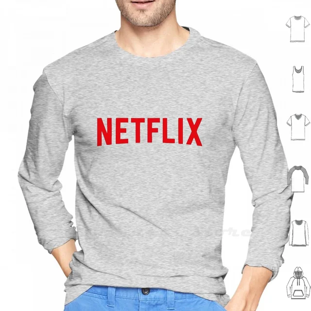 Best Selling Netflix Logo Merchandise Long Sleeve T Shirt Netflix 