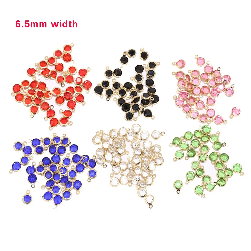 

20pcs Stainless Steel Gold Tone 6.5mm Width Charm Colorful Beads Pendants Connectors Accessories For DIY Jewelry Making Findings