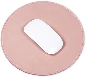 

Office Round Premium PU Leather Mouse Mice Pad Mat Smooth Surface Non-slip Noiseless for Magic Mouse Microsoft Mouse Mice