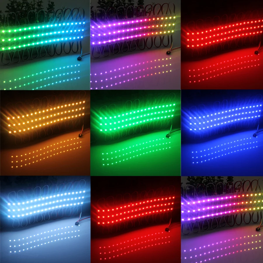 20 шт. 5050 RGB светодиодный модуль с WS2801 IC SMD 5050 3 светодиодный S RGB пикселей цифровой контроль светодиодный модуль пикселей водонепроницаемый DC1