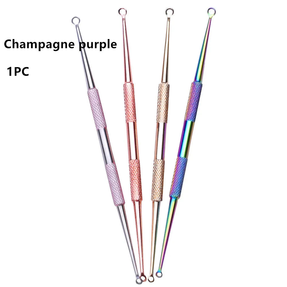 1 шт., защитное средство от черных точек акне для шампанского, удаление иглы, Нержавеющее пятно от акне, инструмент для удаления угрей - Цвет: Champagne purple