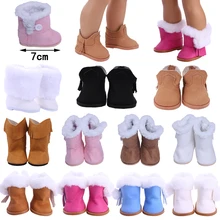 Chaussures de poupée pour bébé de 43cm, bottes de neige chaudes en peluche, faites à la main, à la mode, convient aux filles américaines de 18 pouces, pour nouveau né garçon
