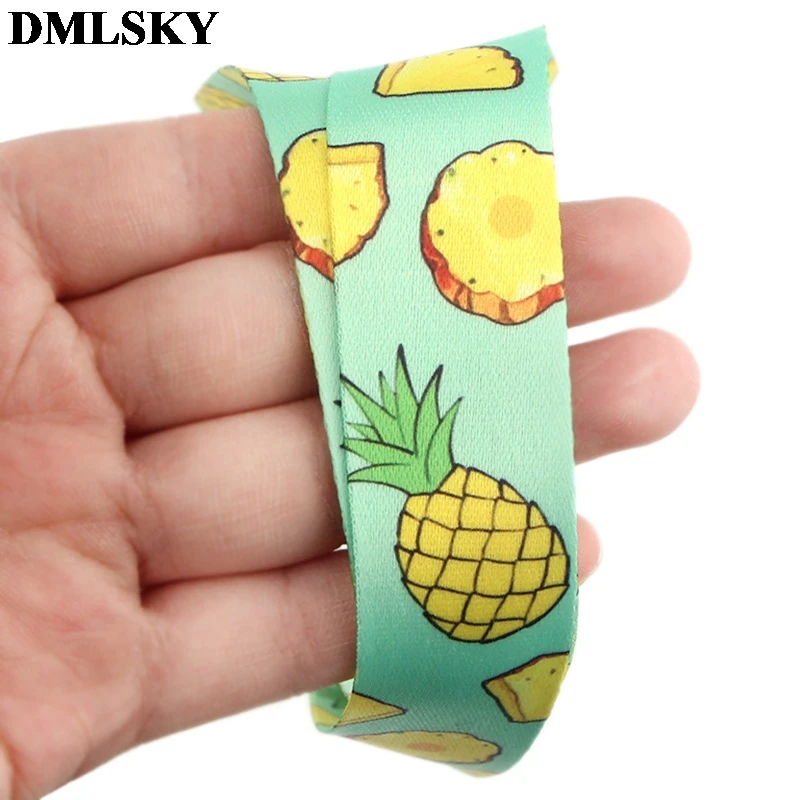 DMLSKY брелок в виде ананаса мультяшный Забавный ремешок для телефона женский модный ремешок на шею для ID карты ключи для телефона M4042