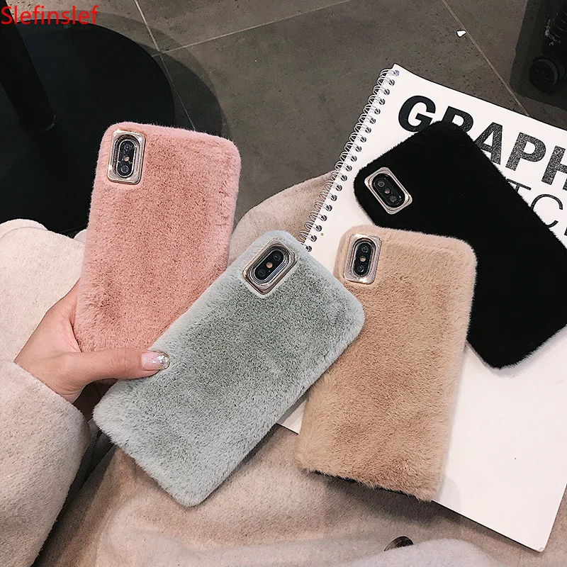 Милый Меховой чехол для Samaung Galaxy S10 телефона с милым рисунком Samsung S8 S9 Plus S10E S6 S7 Edge