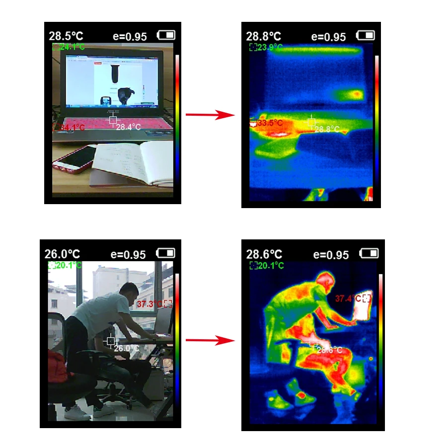HT-18 Handheld IR Termovisor Digitais Câmera Detector De Temperatura de Calor Infravermelho com jogo de armazenamento Buscar/Tér