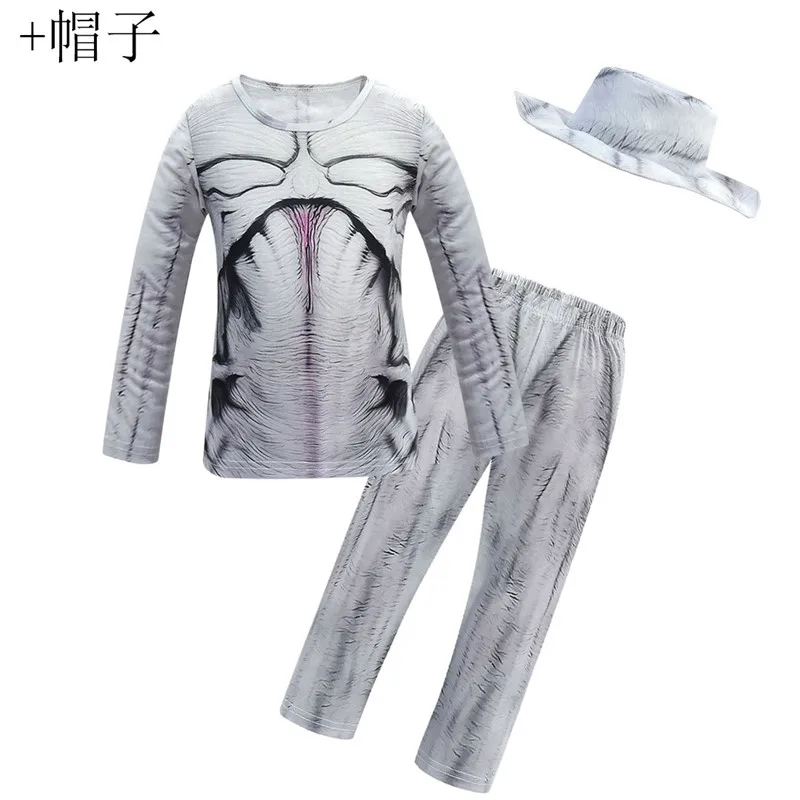 Stranger Things 3 Man-Eater Flower Demogorgon Costume Halloween Cosplay Kids T-Shirt with Long Sleeves and Pant Accessories Suit image 4