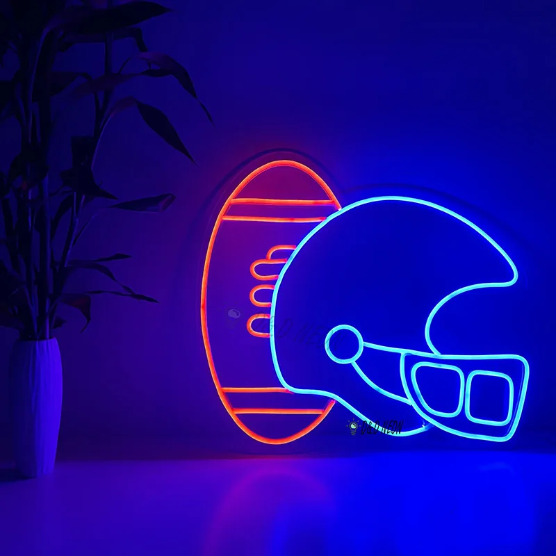 Neon Sign Custom Led light Custom Chicago Bears Helmet Football Banner Sports Neon Light Neon Sign