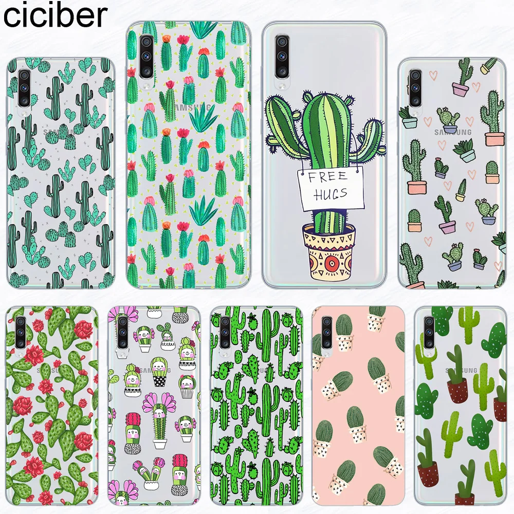 

ciciber Phone Case for Samsung Galaxy A50 A70 A80 A40 A30 A20 A60 A10 A20e Soft Silicone TPU Tropical Plants Cactus Cover Fundas
