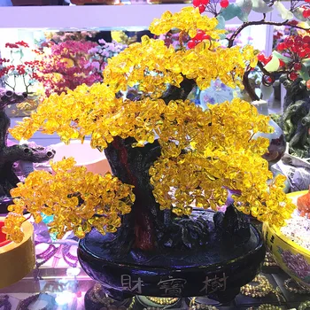 

Extra large natural quartz crystal small yellow crystal tree