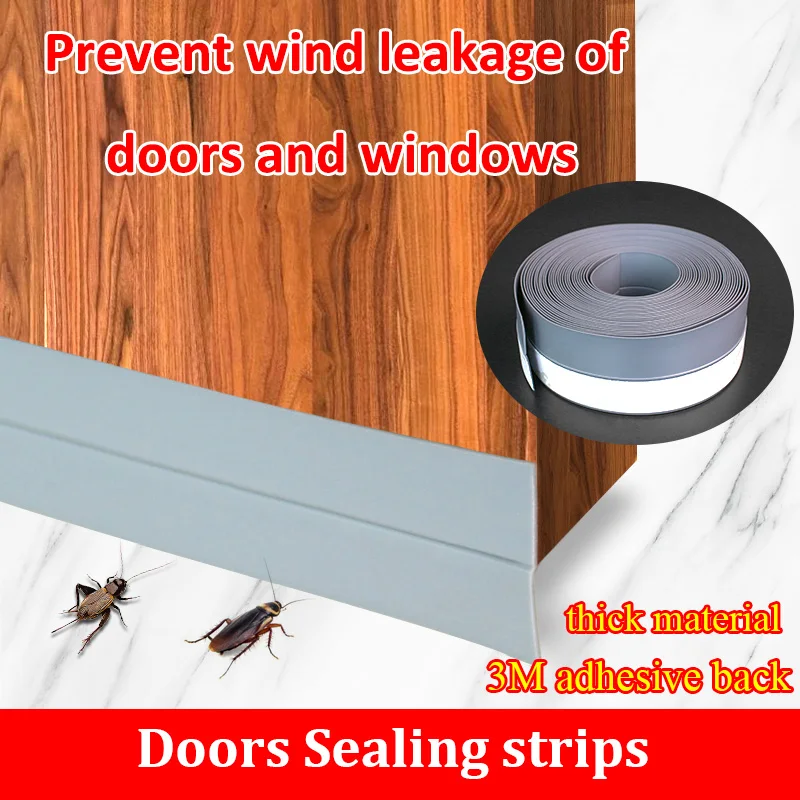 5M Sealing Strip door and window Self-Adhesive Seal strip Silicon Rubber TOP seam Windproof Silicone