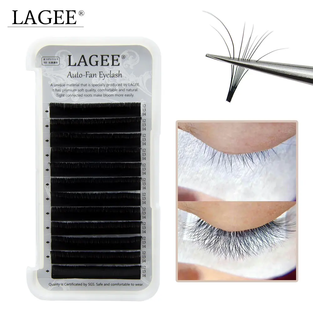 

LAGEE easy fanning eyelash extensions bloom volume lashes fast fan eyelash Auto fan lash 12 rows blossom nagaraku line