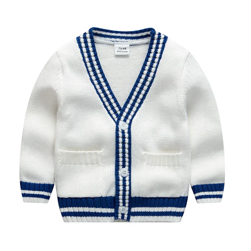 

Spring Autumn Winter New Style Pure Cotton Sweater Coat 0-1-2 Years Old Baby Handsome Gentleman Knitted Sweater Cardigan Tops