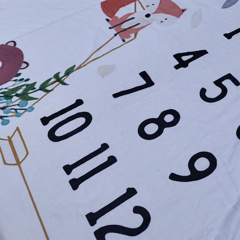 Baby Monthly Milestone Blanket Newborn Photography Props Baby Blanket Boys Girls Baby Single Cotton Swaddle Wrap Blankets Winter