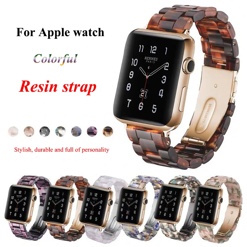 Ремешок из смолы для apple watch 42 мм 40 мм iwatch ремешок 44 мм браслет correa apple watch 5 4 3 2 38 мм ремешок из нержавеющей стали