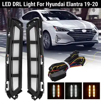 

2PCS Turn Yellow Signal Function Car DRL Lamp 12V LED Daytime Running Light Daylight For Hyundai Elantra Avante 2019 2020