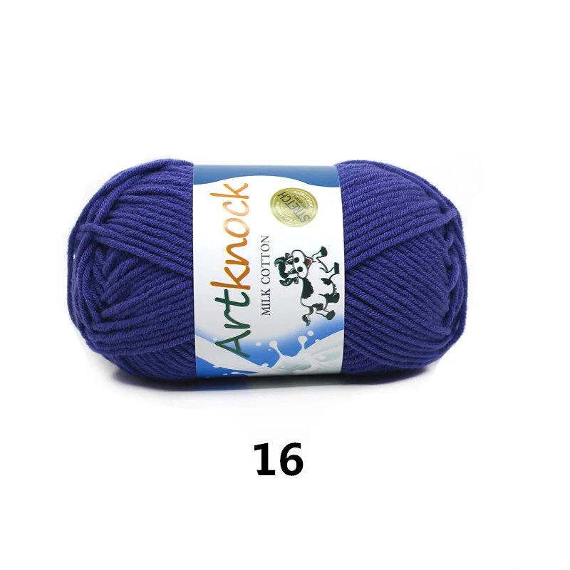 A16 16PCS 16 шт., пряжа для вязания, мягкая, теплая, Детская Пряжа молочного оттенка для ручного вязания, принадлежности для длинного ШТАПЕЛЯ, хлопок, 80%, молочное волокно, 20 - Цвет: A16 16PCS