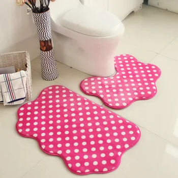 

2pcs/set New Soft Bath Pedestal Mat Toilet Non Slip Rug Home Decor Bath Mat 5 Colors Floor Mats Carpet Bathroom Carpet Set B
