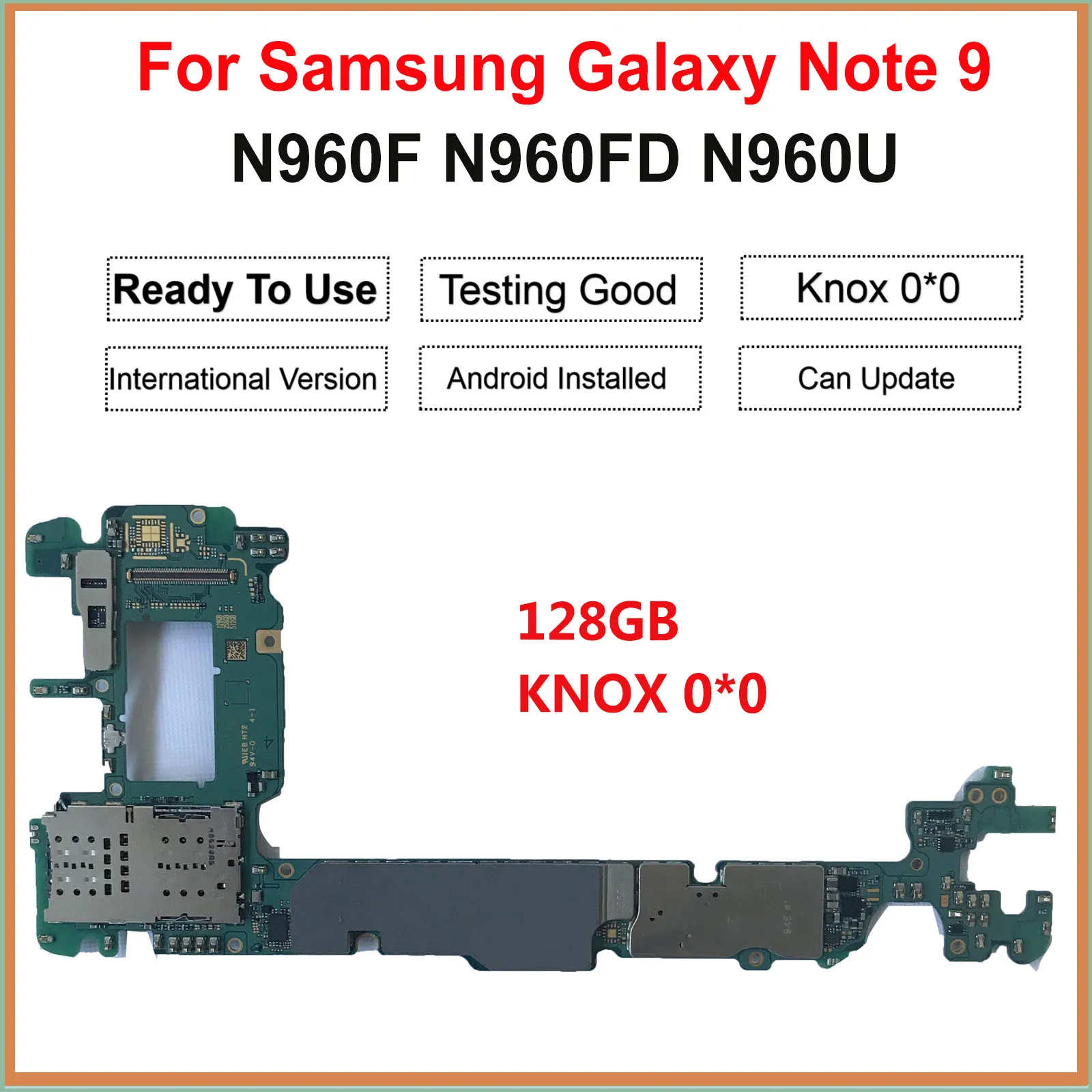 Материнская плата для Samsung Galaxy Note 9 N960FD N960U N960F 128 ГБ 512 оригинальная