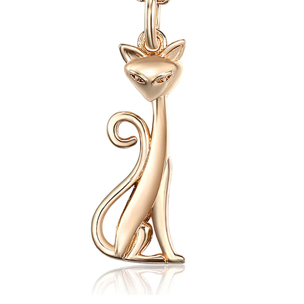 Ожерелье Davieslee, Подвеска для женщин и девушек, 3 мм, 585 розовое золото, цепочка в виде змеи, кулон в виде лисы, модное ювелирное изделие, подарок, 20 дюймов, DGP400 - Окраска металла: Only pendant