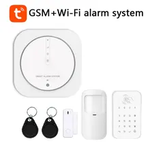 Tuya – système d'alarme de sécurité domestique sans fil, wi fi, GSM, 433MHz, avec clavier tactile, détecteur PIR, sirène stroboscopique, compatible avec Alexa et Google