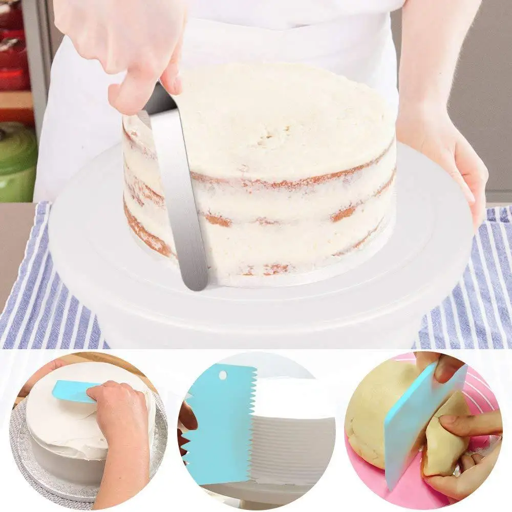 129pcs/set Turntable Multifunction Cakes Decorating Kit Pastry Tube Fondant Bakery Tools Party Kitchen Dessert Baking Supplies