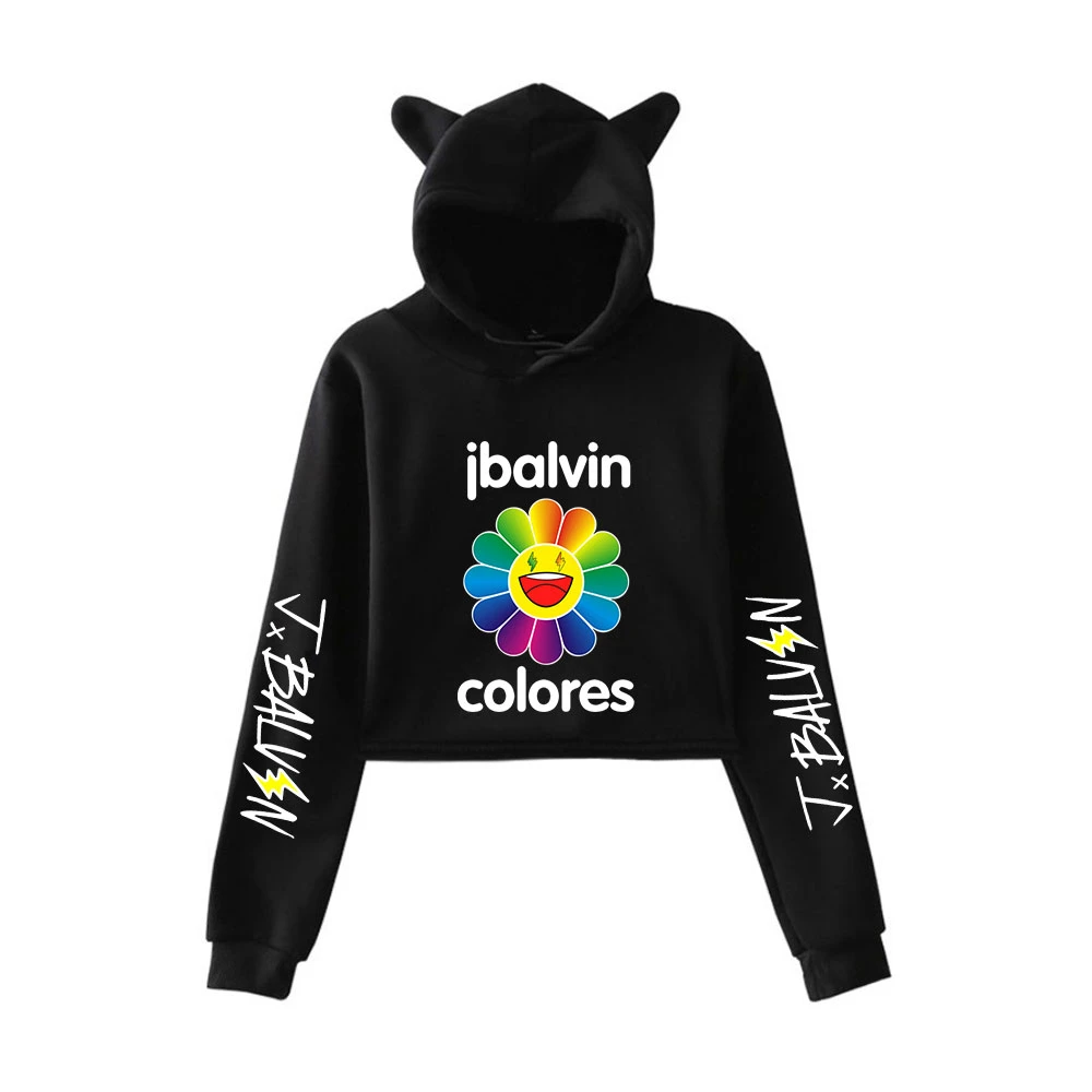 J Balvin Sweatshirts Girls Kpop Cat Ears Cropped Hoodies Women Hooded  Pullover Crop Top Female Harajuku Blouses Girl Clothing - Hoodies &  Sweatshirts - AliExpress