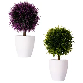 

2 Pcs Creative Simulation Flowerpot Potted Plants Decor for Table Home Desktop Office