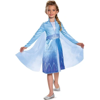 

2020 New Anna Elsa 2 Dress Girls Princess Set Christmas Elza Cosplay Birthday Party Sky Blue Princess Dress For Kids Vestidos