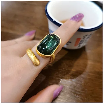 

Timeless Wonder Retro Geo Stone Stackable Rings Women Jewelry Punk Gothic Boho Ins Designer Top Trendy Hip Hop Party Rare 6565