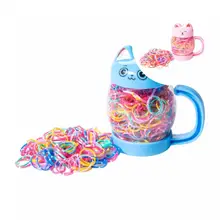 

Great Hair Rope Eye-catching Bright Color Hair Band Girls Scrunchie with Water Bottle Rubber Bands Ponytail Holder 1 Set