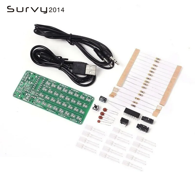 8*4 Level Indicator Kit SMD Soldering Practice Board Audio Spectrum Indicator