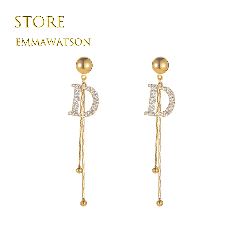Vintage Glossy Arc Bar Long Thread Tassel Drop Earrings for Women Gold Color Fashion Jewelry Hanging Pendientes