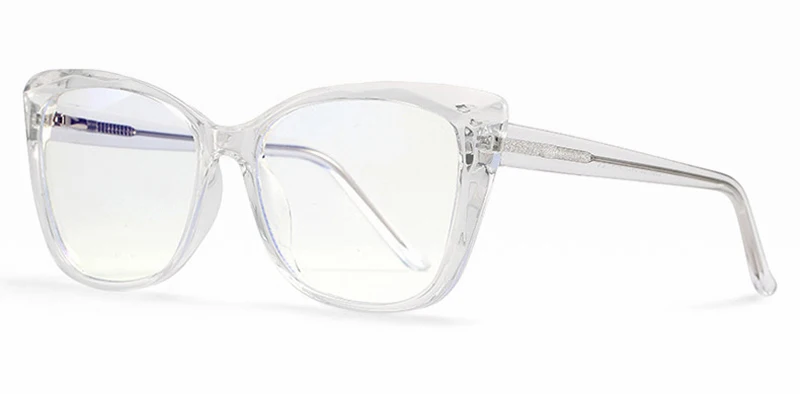 transparent Peekaboo tr90, компьютерные очки, анти-голубые, защита глаз, черные, прозрачные, кошачий глаз, очки по рецепту, женские, ацетат - Frame Color: transparent