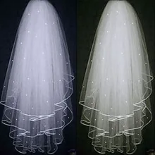 Белого цвета или цвета слоновой кости короткая фата с украшением в виде кристаллов край 3 слоя 2 бисера Свадебный букет невесты свадебная фата вело da sposa