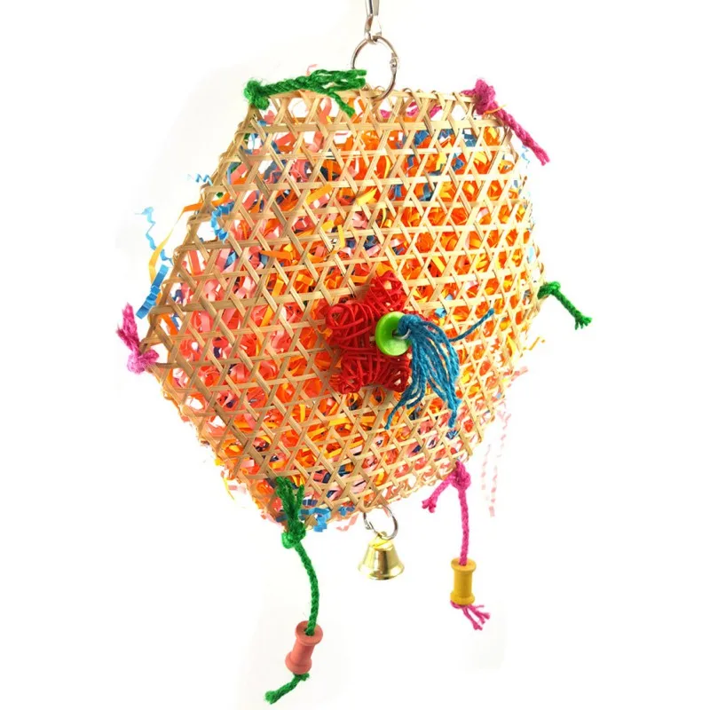 Для птичьего клюва игрушки-Жвачки ручной работы Бамбуковая ткань клетка аксессуары Шредер для подтягивания качели Висячие Игрушки для птиц Попугай Cockatiel