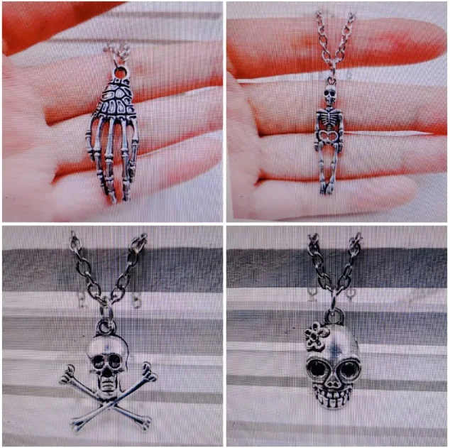 Kreepsville | Skull Collection Necklace Crystal Clear | Goth Jewelry