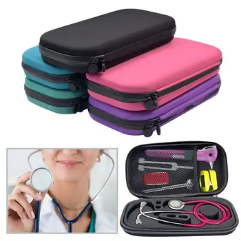

EVA Hard Stethoscope Storage Box Portable Carrying Bag Cover Multifunction Medical Organizer Mesh Pocket Shockproof Dustproof