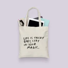 Ручная английская печать хозяйственная сумка ежедневного использования Холщовая Сумка Эко сумка многоразовая переработанная модная сумка